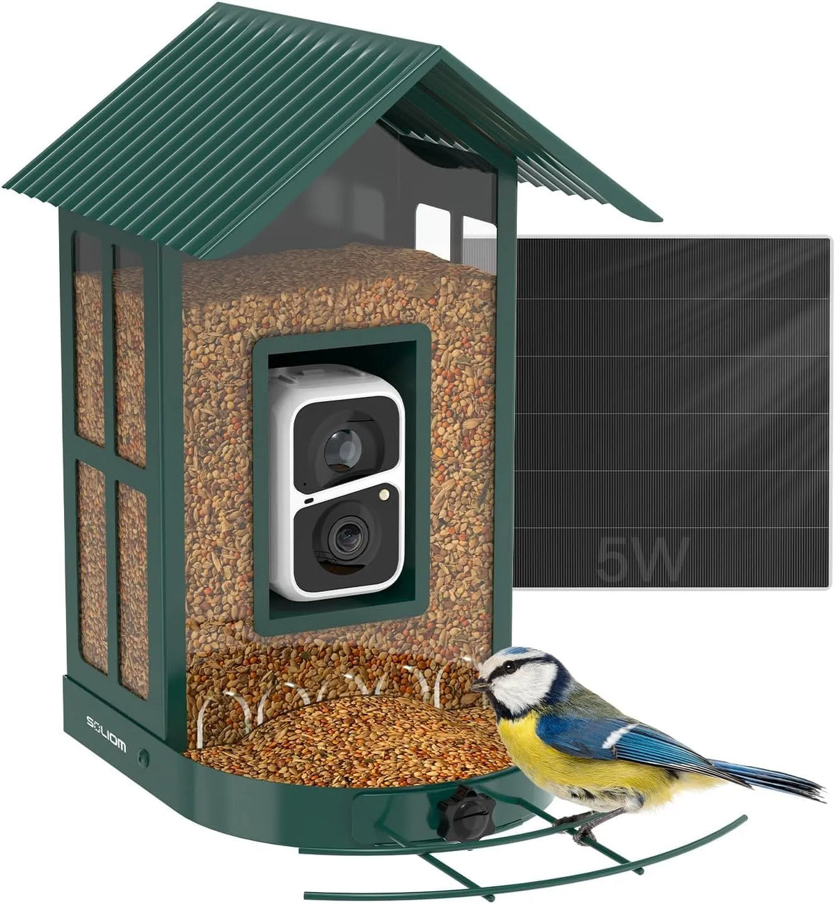 Kamera BF08 SOLIOM Vogelhaus mit, Vogelfutterspender für den Hinterhof, Vogelfutterhaus mit Video Aufnehmen