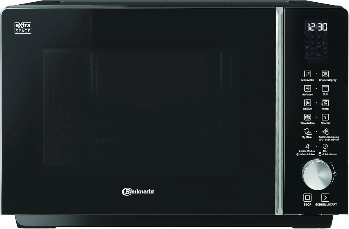 Bauknecht Mikrowelle MF 258 B, Extra Space: Kombi Ohne Drehteller, Crisp, Heißluft, Auto Clean, Fassungsvermögen 25 L, My Menu, Spezialprogramme