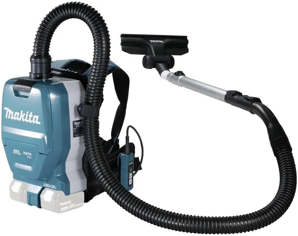 Makita Staubsauger DVC261ZX15, Akku-Rucksackstaubsauger 2x18 V, ohne Akku, ohne Ladegerät