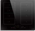 NOXTON Induktionskochfeld 220V-240V, Induktionsfeld 60 cm Einbau mit Booster, Touch-Steuerung, Kindersicherung, Kein Stecker, Leistung 7200W, Timer