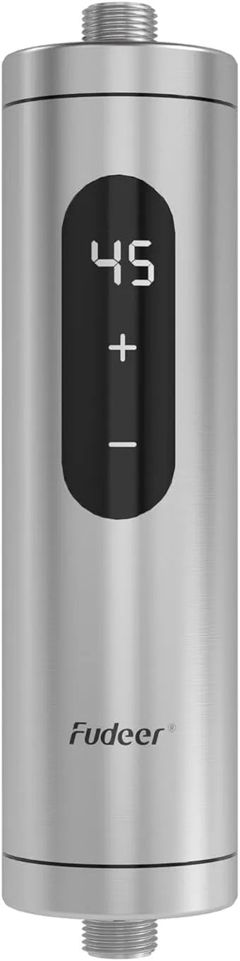 Elektrischer Durchlauferhitzer aus Edelstahl, Temp. 30–45℃, Bad, Überbau, platzsparend, Mini-Tankless-Wassererhitzer mit digitaler Anzeige für Küche