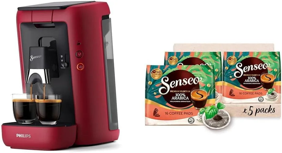 Philips Modell, Senseo Maestro Kaffeepadmaschine Bundle mit 80 Kaffeepads CSA260/90, Fassungsvermögen 1,2L, 3 Kaffeespezialitäten, Intensität Plus
