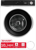 Sharp Waschmaschine ES-NFA014BW1NA-DE 1400, Inverter-Motor, A Energieeffizienz, AllergySafe, Weiß, Gewicht 10 kg, Min, AquaStop, Startzeitvorwahl