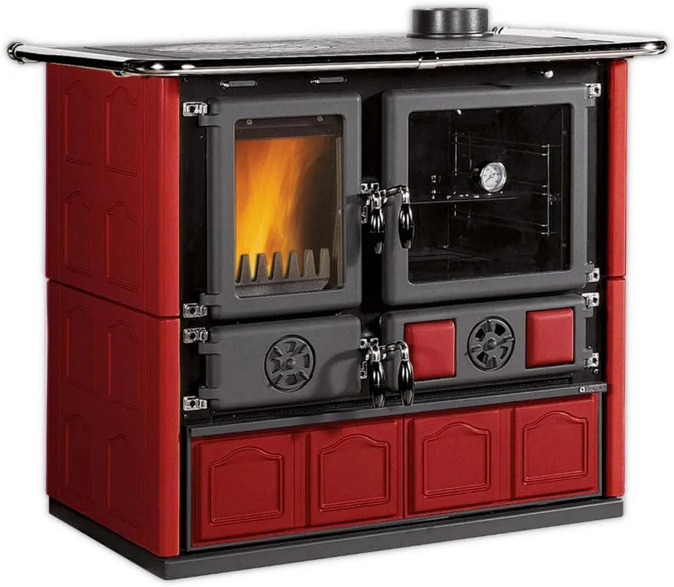 Modell Holzherd ROSA.16 La Nordica, Leistung 8,8 kW, MAIOLICA, Bordeaux