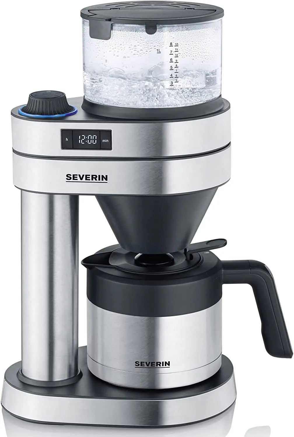 Severin Kaffeebereiter KA 5761, Kaffeemaschine mit Timer, für bis zu 8 Tassen, Fassungsvermögen 1l, Filterkaffeemaschine 'Caprice' mit Thermokanne