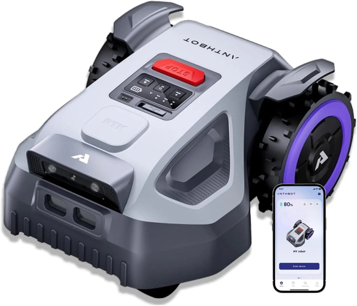 ANTHBOT M9 Mähroboter ohne Begrenzungskabel, für Gärten bis 900 m², max. 1200 m², Neuer Genie mit RTK-Navigation und Dual-Vision, App-Steuerung