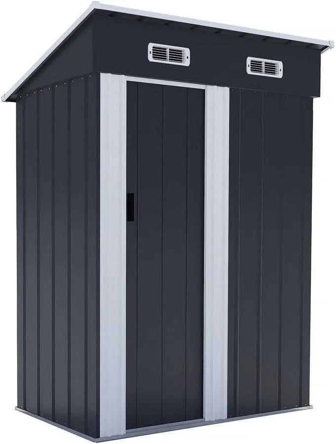 Gerätehaus, 1,48 m², habitat et jardin Metallgerätehaus Schiebetür Memphis, Farbe Grau
