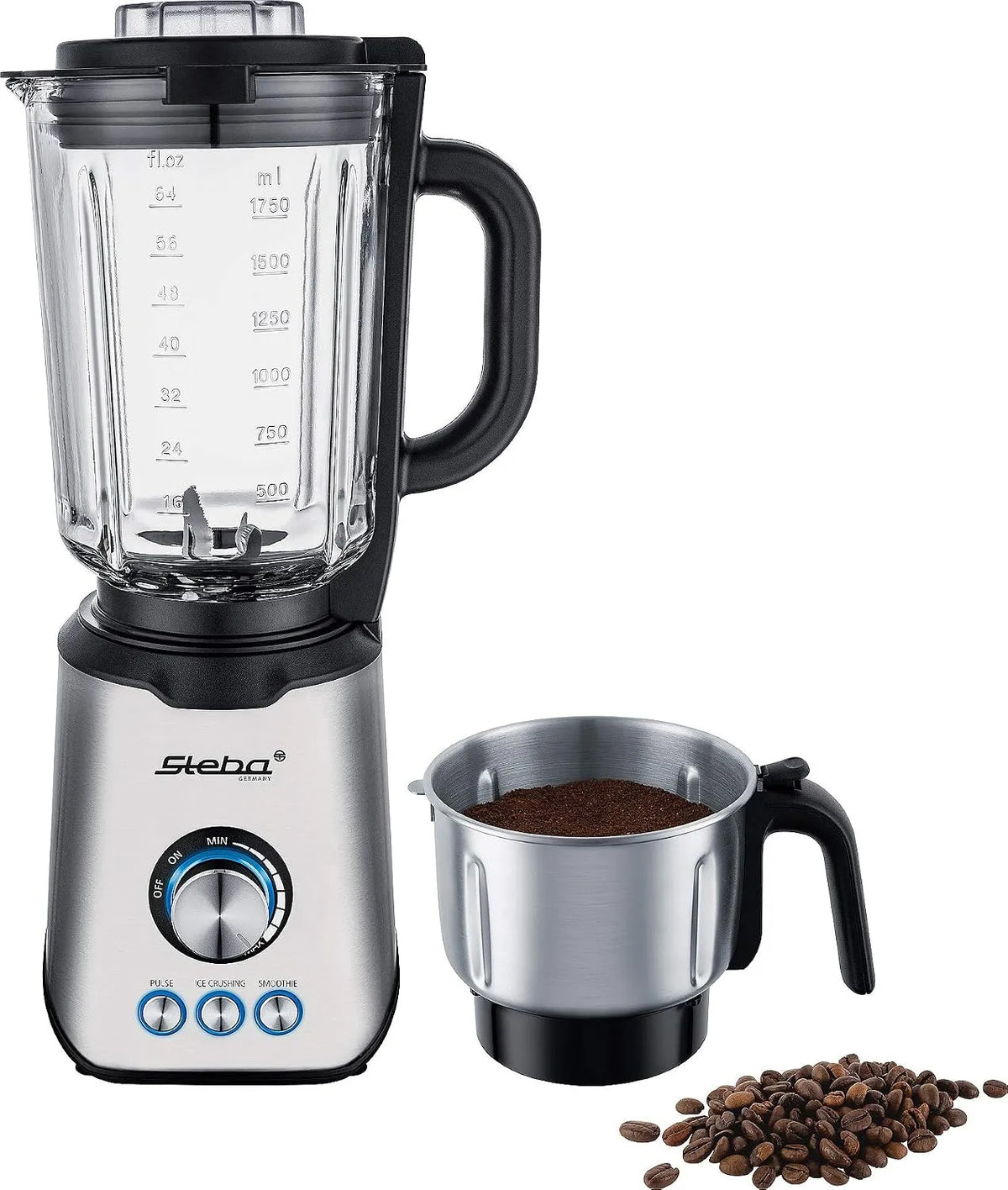 Standmixer Steba, Hitzebeständiger Glasbehälter mit 1,75 L Volumen, MX 4 PLUS, 1200 W Hochleistungsmotor, 6-flügeliges Edelstahlmesser, Smoothie