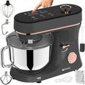 Küchenmaschine, RUHHY Planetenrührgerät 2000W 11 Geschwindigkeitsstufen & Touchdisplay, Pizza, in Schwarz und Gold, mit beheizbarer Rührschüssel 6,2L