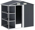 Gartenhaus 47106, Maße 205x130x183 cm, mit Gestell Anthrazit, Verzinktes Eisen, Kunststoff, Outdoor Storage, Geräteschuppen