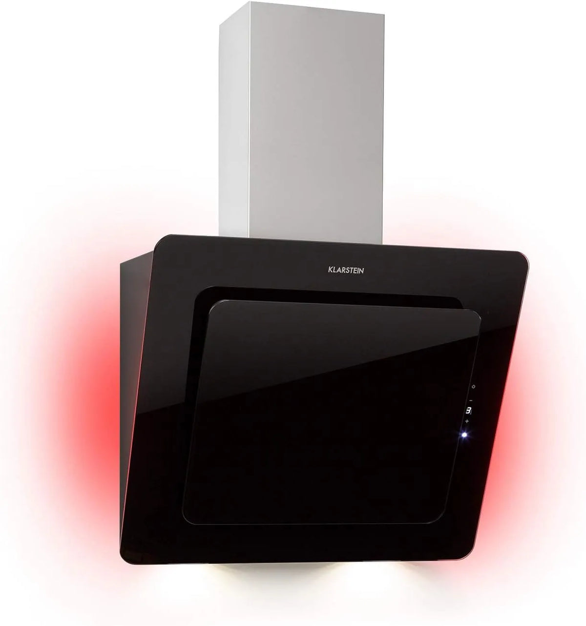 Klarstein Dunstabzugshaube, Kopffreihaube Wandhaube mit 595 m³/h, RGB Ambiente-Licht, LED-Beleuchtung, in Schwarz, Breite 60 cm, Helena kopffrei