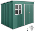 Outsunny Gerätehaus, Metall 4,13 m² Geräteschuppen, mit Fenster Pultdach Lüftungsöffnungen Abschließbarer Breiter Tür Bodenrahmen 260 x