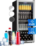 Klarstein Kühlschrank, Kleiner 242 Liter, Mini mit Glastür, Mini für Zimmer, Getränkekühlschrank Klein mit Verstellbaren Ablagen, Indoor