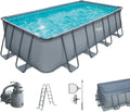 Pool Summer Waves Frame, Komplettset, Gartenpool & Schwimmbecken inklusive. Sandfilterpumpe, Abdeckplane & Einstiegsleiter, Aufstellpool Set