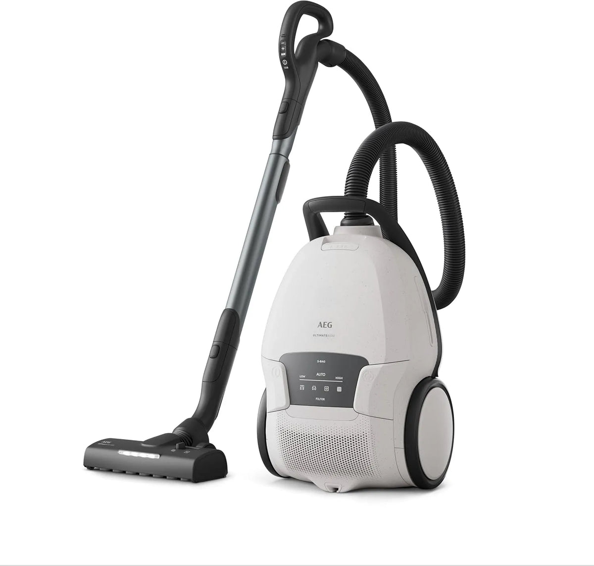 AEG Staubsauger 8000 3in1 AB81U1SW, 12m, Auto-Modus, hohe Saugleistung, Düse, LED-Licht, 48% Recyclingkunststoff, Ultimate mit Beutel, Alle Böden