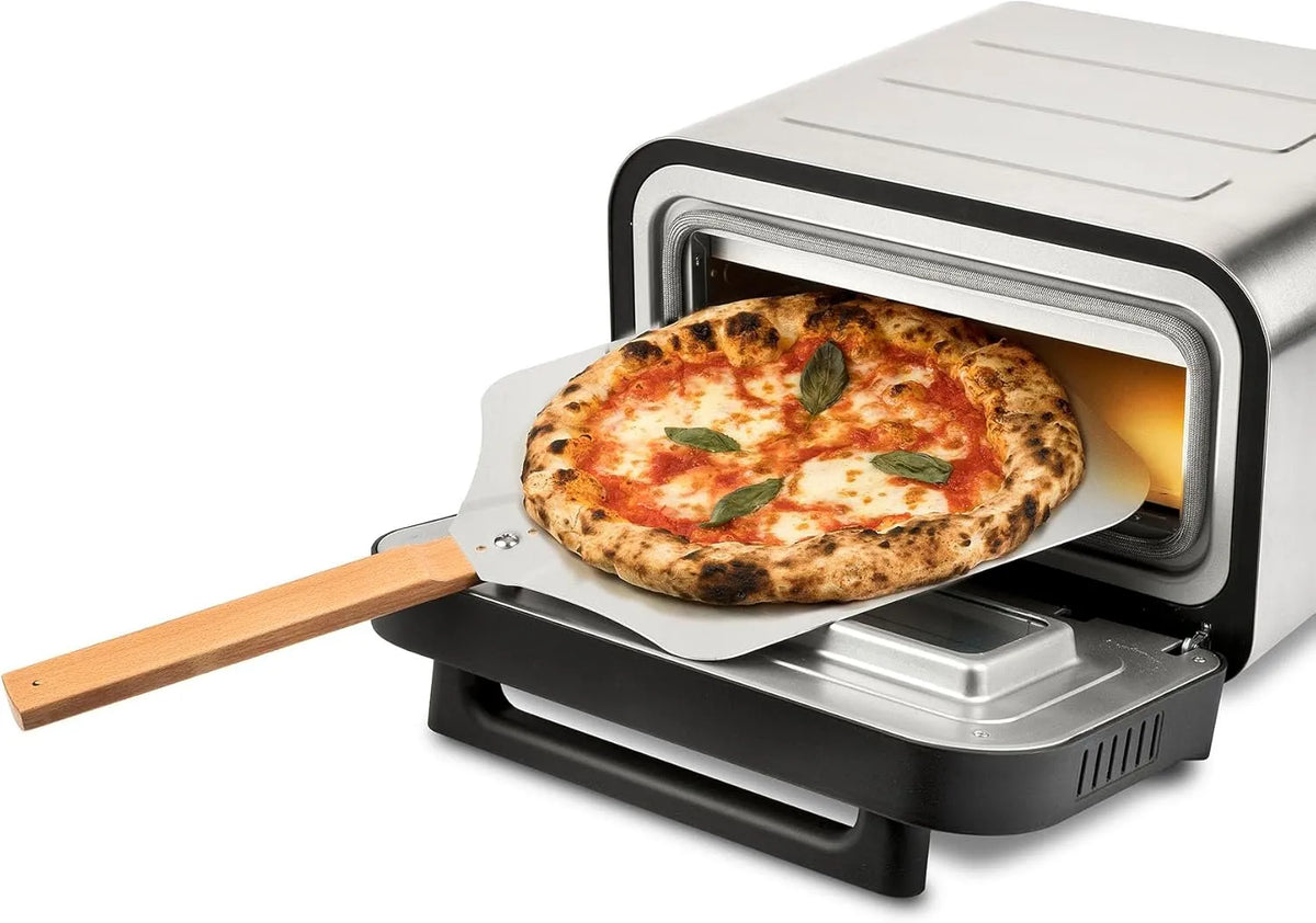 G3 Ferrari Pizza Pro 2 Minuten G10204, Leistung 1700 W, Erreicht bis zu 450 °C, digitales Display mit 6 Programmen, kalte Wände, Schamottstein