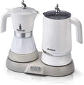 Ariete Frühstücksstation 1344, 3 Produkte in 1: Moka-Milchaufschäumer-Heiß und Kalt, Leistung 500W, 4/2 Tassen, 5 Funktionen, Hält den Kaffee warm