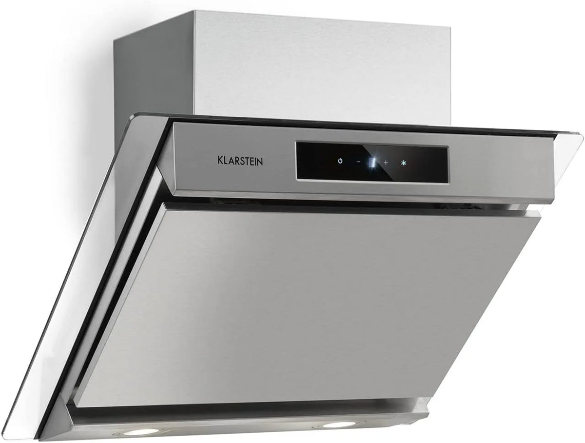 Klarstein Balzac kopffreie Haube, Abluftleistung: 604 m³/h, extra leise Wandabzugshaube, LED-Beleuchtung, EEK: A, Breite 60 cm, Umluft und Abluft