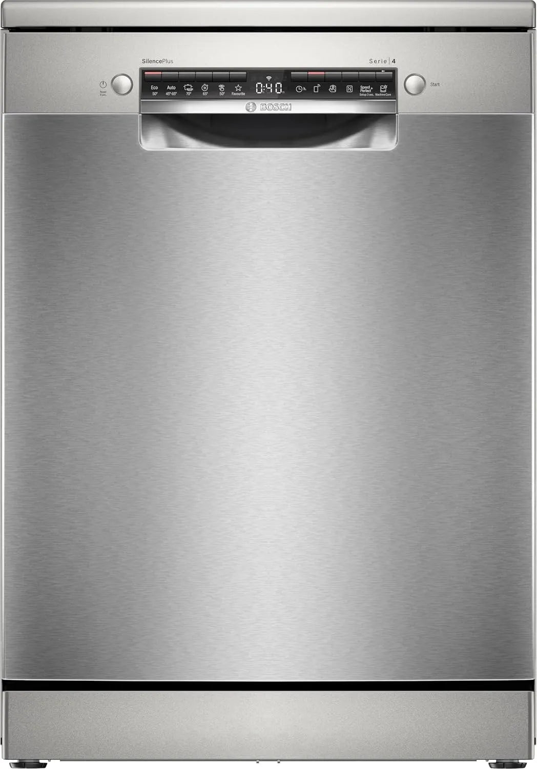 Bosch Geschirrspüler SMS4EVI08E, Rackmatic, Serie 4, ckschublade, Smarter in freistehender Ausführung 60 cm, Intensive Reinigung, Anti-Fingerprint