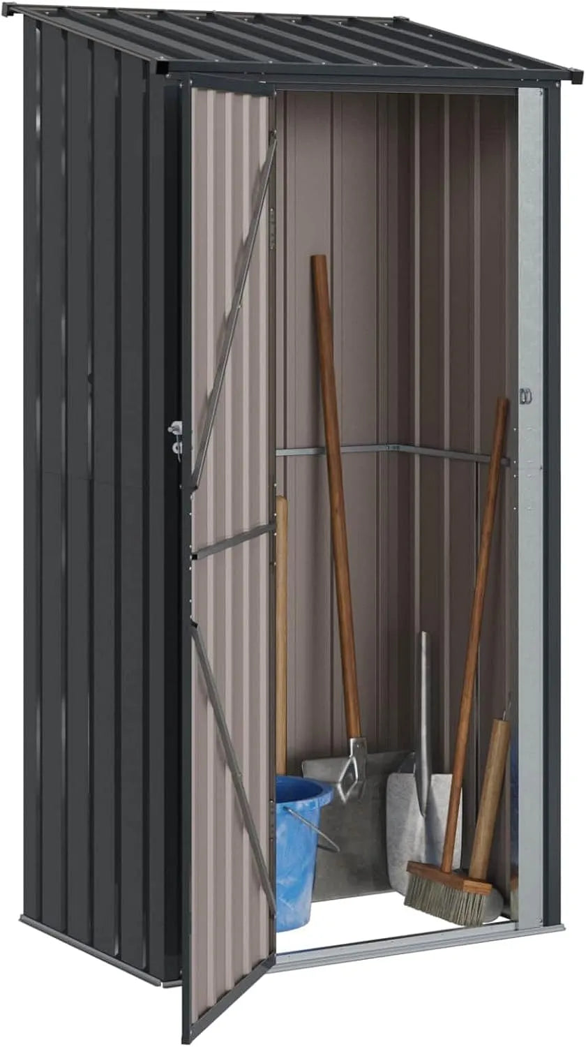 VidaXL Anthrazit 103 x 74 x Metall Gartenhütten, rechteckig, Garten- und Terrassen-Speicher, viel Platz für Werkzeuge und mehr, wetterfest