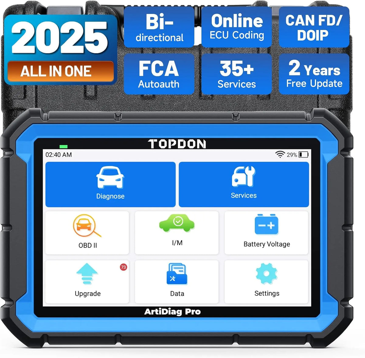 Modell Auto ArtiDiag Pro 35+Servicefunktionen TOPDON Diagnosegerät, 2 Jahre kostenloses Update, Online-Codierung&Bidirektionale Steuerung