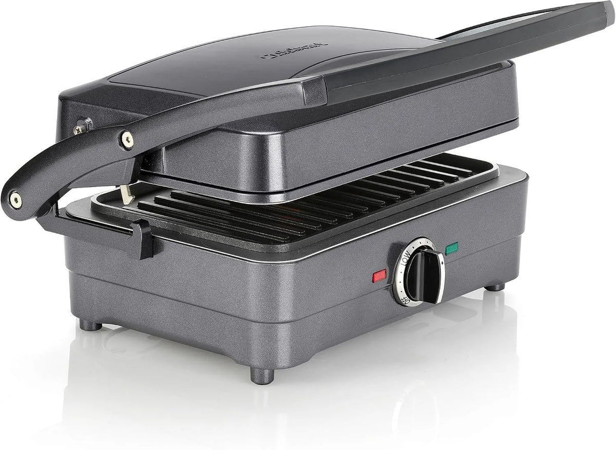Grill GRSM4U, antihaftbeschichtet, Cuisinart 2-in-1, und Sandwich-Maker, Mitternachtsgrau, abnehmbare Platten