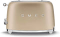 Smeg Toaster TSF01CHMEU, Maße 2x2, 2 Schlitze für 2 Scheiben, 6 Vergoldungsniveaus, Leistung 950W, Abtau- und Bagel- Funktion, Heizfunktion