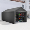 Carport Aufun, Wasserdichtes Lagerzelt mit PE-Dach, UV-beständig Winterfest Unterstand für Auto, LKW, Farbe Grau, Zeltgarage 3x6m, SUV, Boot