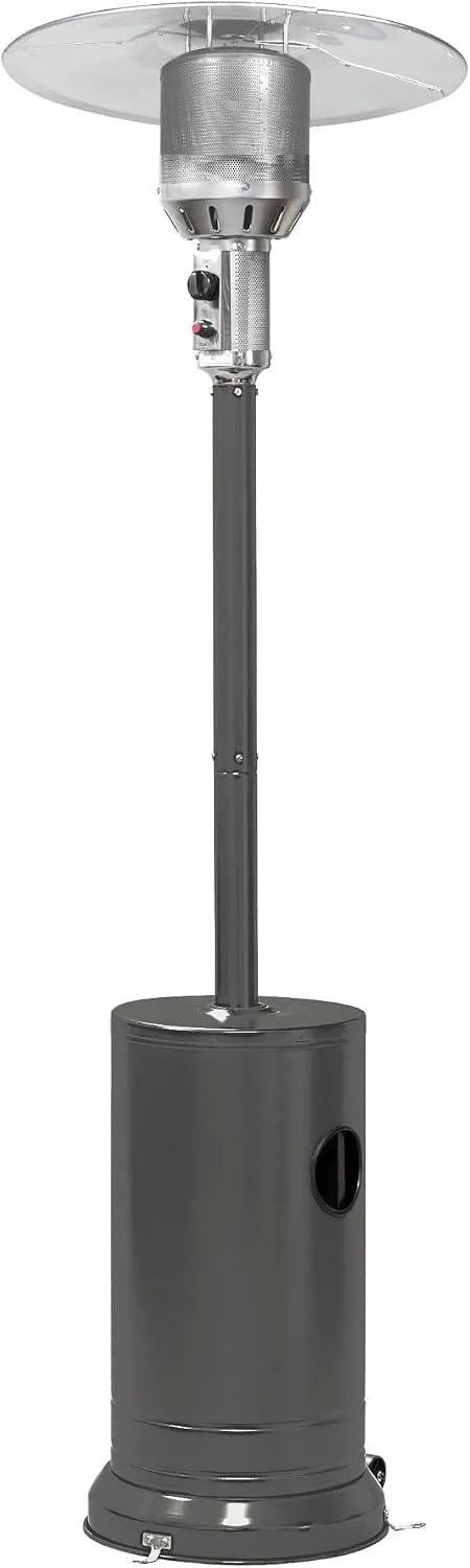 Heizpilz Bellamente Ecoline APANA Gas, sparsam ca. 0,57 kg, Balkon & Garten, Rollen, Anthrazit, Gasheizstrahler 8 kW für Terrasse, Strahlungswärme