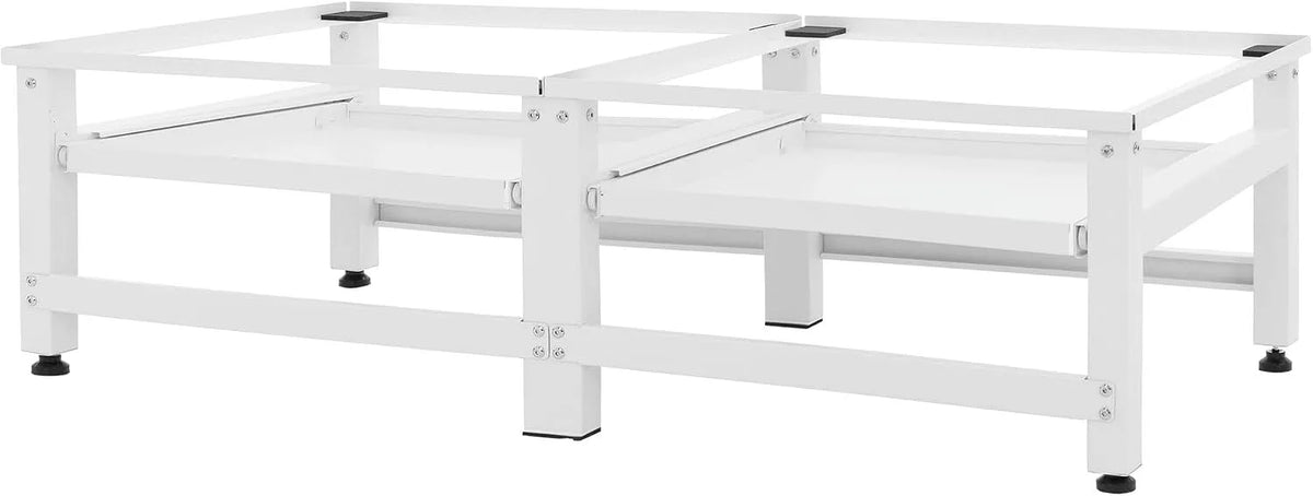 Waschmaschine 150kg+10, ML-Design Doppel Waschmaschinen-Untergestell mit 2 ausziehbaren Ablagen, bis 2x kg, Gewicht 10 kg, Waschmaschinensockel 2-Fach