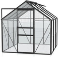 Gewächshaus 3800 Vitavia, 3 mm ESG, 3,8 m², Venus ', Wetterfestes & stabiles Treibhaus, für Gemüse & Pflanzen, Robust & langlebig, in Schwarz