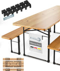 Modell Bierzeltgarnitur 220x50 cm Holz 3tlg Beautissu, 1x Biertischgarnitur & 2x Bierbank Biertisch Bierzeltgarnitur klappbar