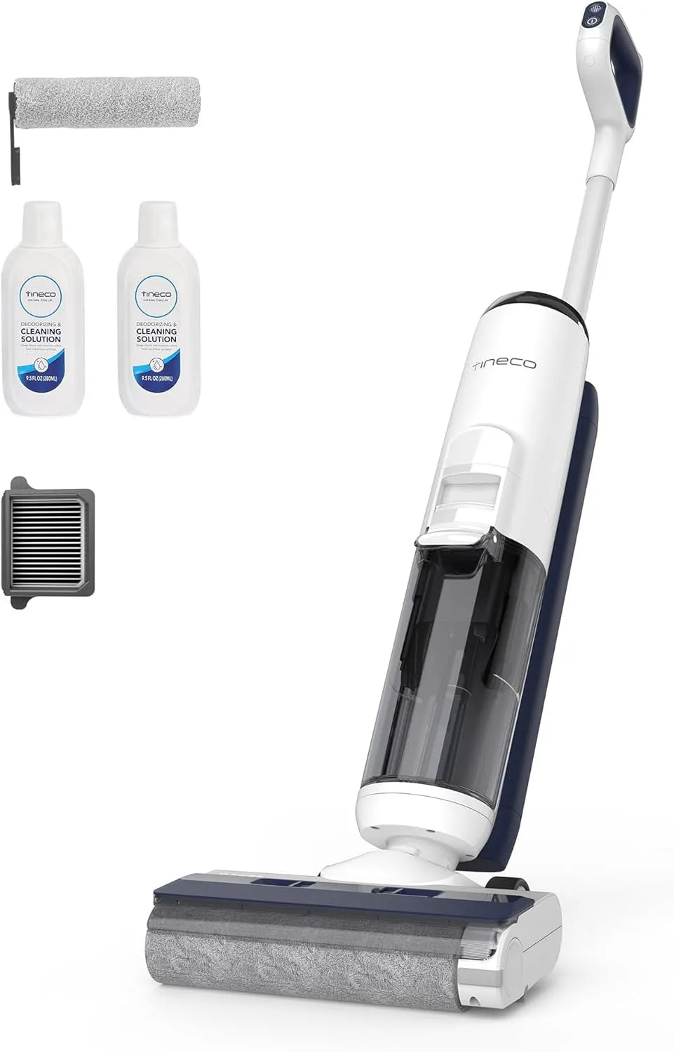 Nass- und Trockensauger, EIN-Schritt-Reinigung für Hartböden, Tineco iFLOOR 5 Breeze Complete, Kantenreinigung <0.5cm, Selbstreinigung, Blau