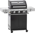 Gasgrill G3-S RÖSLE, BBQ-Station VIDERO in Schwarz, extra Primezone und Seitenbrenner, VARIO+, Grill mit 3 Edelstahlbrennern