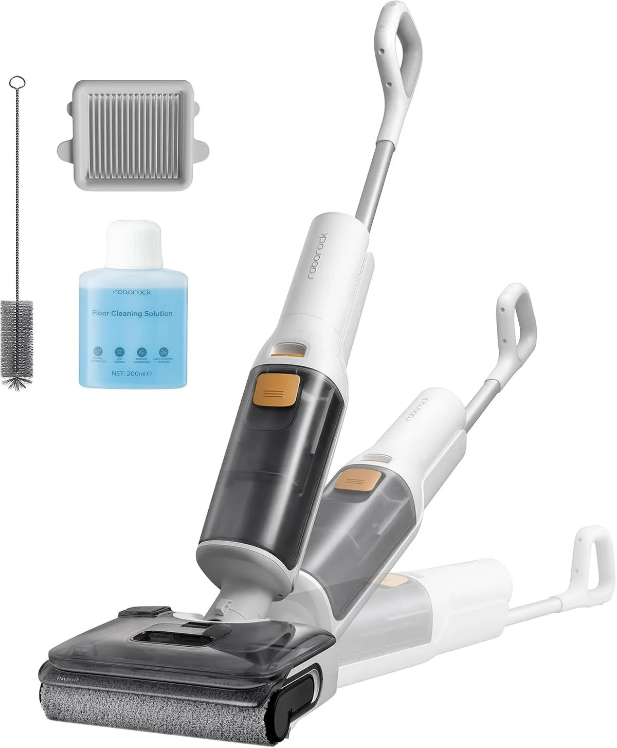 Roborock Nass- und Trockensauger F25, 20.000 Pa Akku Staubsauger mit Wischfunktion, 180° Lay-Flat Saugwischer, 90°C Hochtemperatur Selbstreinigung, GT