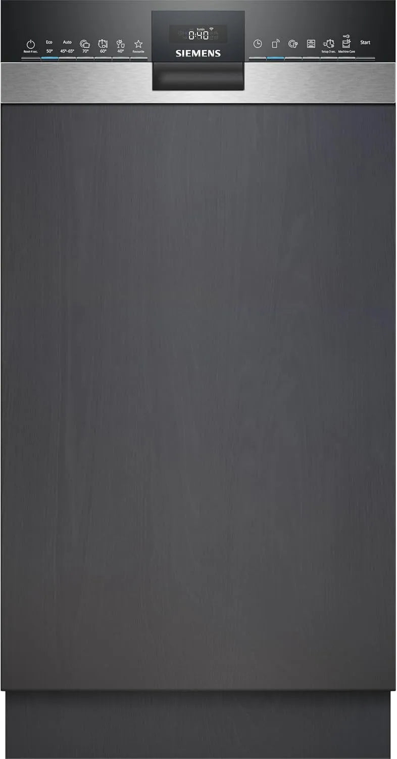 Siemens Geschirrspüler SR55ZS10ME iQ500, 45 cm breit, Smarter Teilintegriert, ckschublade, Edelstahl, Zeolith Trocknung, extra leise, aquaStop