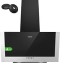 CIARRA Dunstabzugshaube CBCB6736C CBCF002X2, A++ 60 cm Umluft Kopffreie Schräghaube 350 m³/h 3 Stufen Dunstabzug Kohlefilter