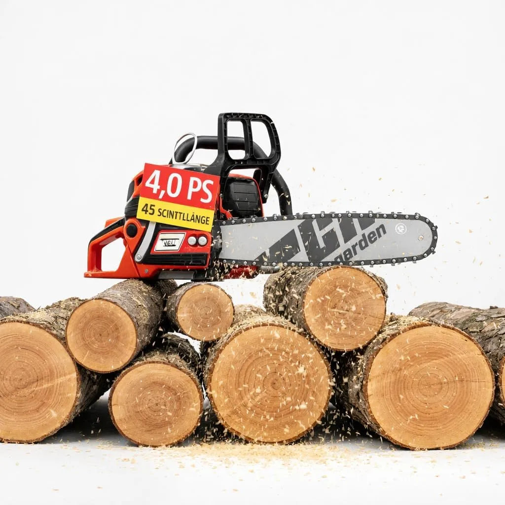 Benzin „Profi Power' HECHT Kettensäge, mit 50 cm Schwert, 20,8 m, s Kettengeschwindigkeit, ausgelegt für Brennholz und Entastungsarbeiten., 62 cm³