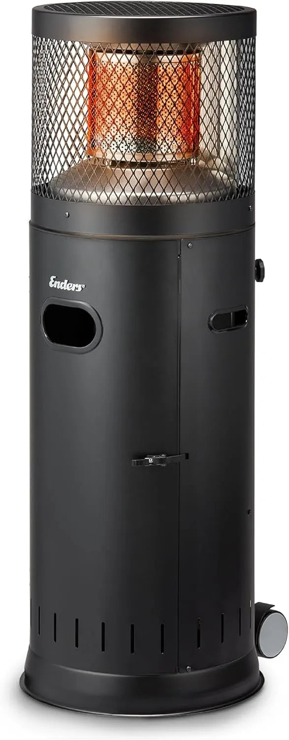 Gas Polo Black 2.0, Gas-Heizstrahler 5464 Enders Terrassenheizer, Terrassenstrahler mit stufenloser Regulierung, ENDUR Reflektionssystem
