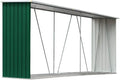 Gartenhaus, Lagerhaus Metall Kaminholzregal Outdoor Stahl Holz Holzscheithalter Grün 330x84x152 cm