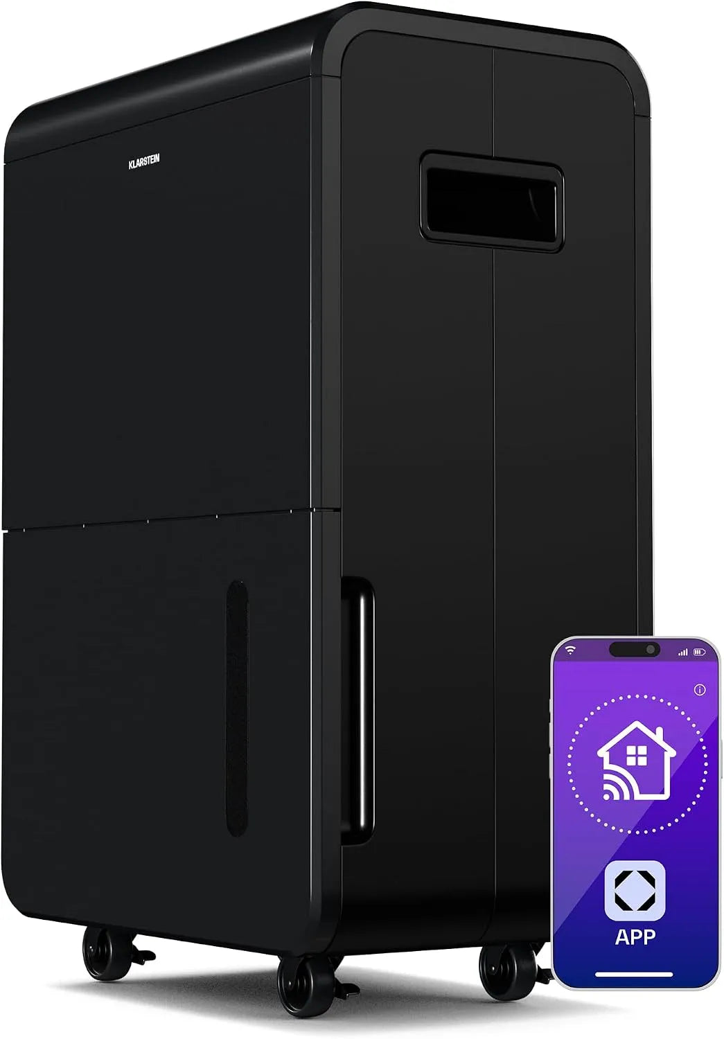 Klarstein Luftentfeuchter 24h, Fassungsvermögen 8L Tank, WLAN-App-Steuerung, Automatische Abschaltung, DryFy Grand Smart 70L, Timer, Tragbar