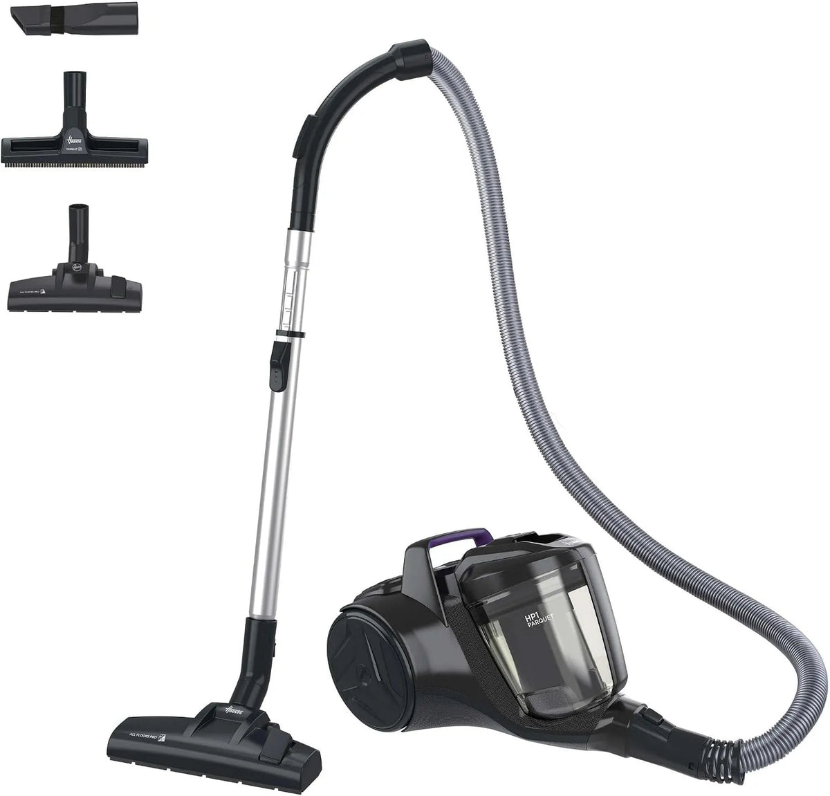 Hoover Staubsauger HP1, Fassungsvermögen 2L Staubbehälter inklusive. Zubehör, Leistung 700W, mit Kabel 7,5m, Sauger leicht & kompakt, EPA-Staubfilter