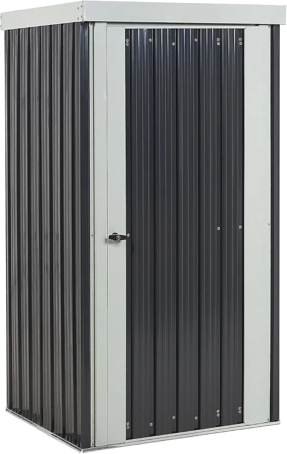 Gerätehaus, Metall Farbe Grau mit Pultdach Tür integrierter Dachrinne Modern Umbria