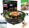 Grill, mehr als 100 Anleitungsvideos, Elektrischer Hotpot mit schneller Aufheizzeit, Mookata, 4 Grillzangen, Korean BBQ